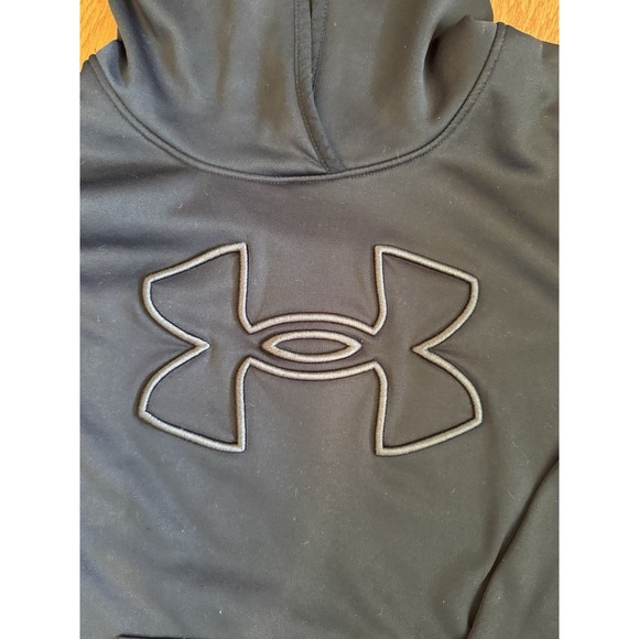 Under Armour Hoodie Women's Size M Black Hooded Sweatshirt Front Pocket - Picture 2 of 4